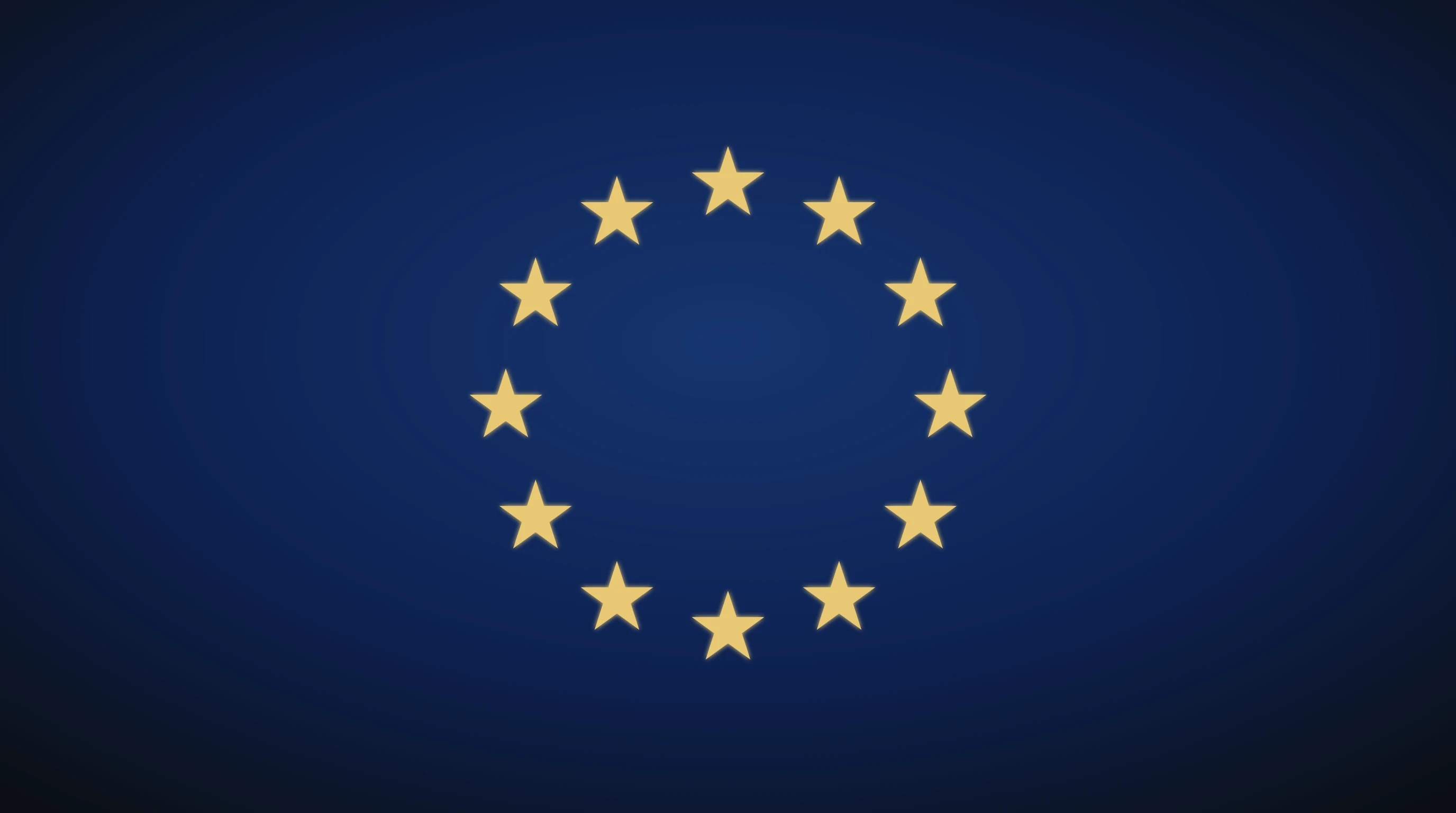 Estrellas de la bandera de la Unión Europea sobre fondo azul