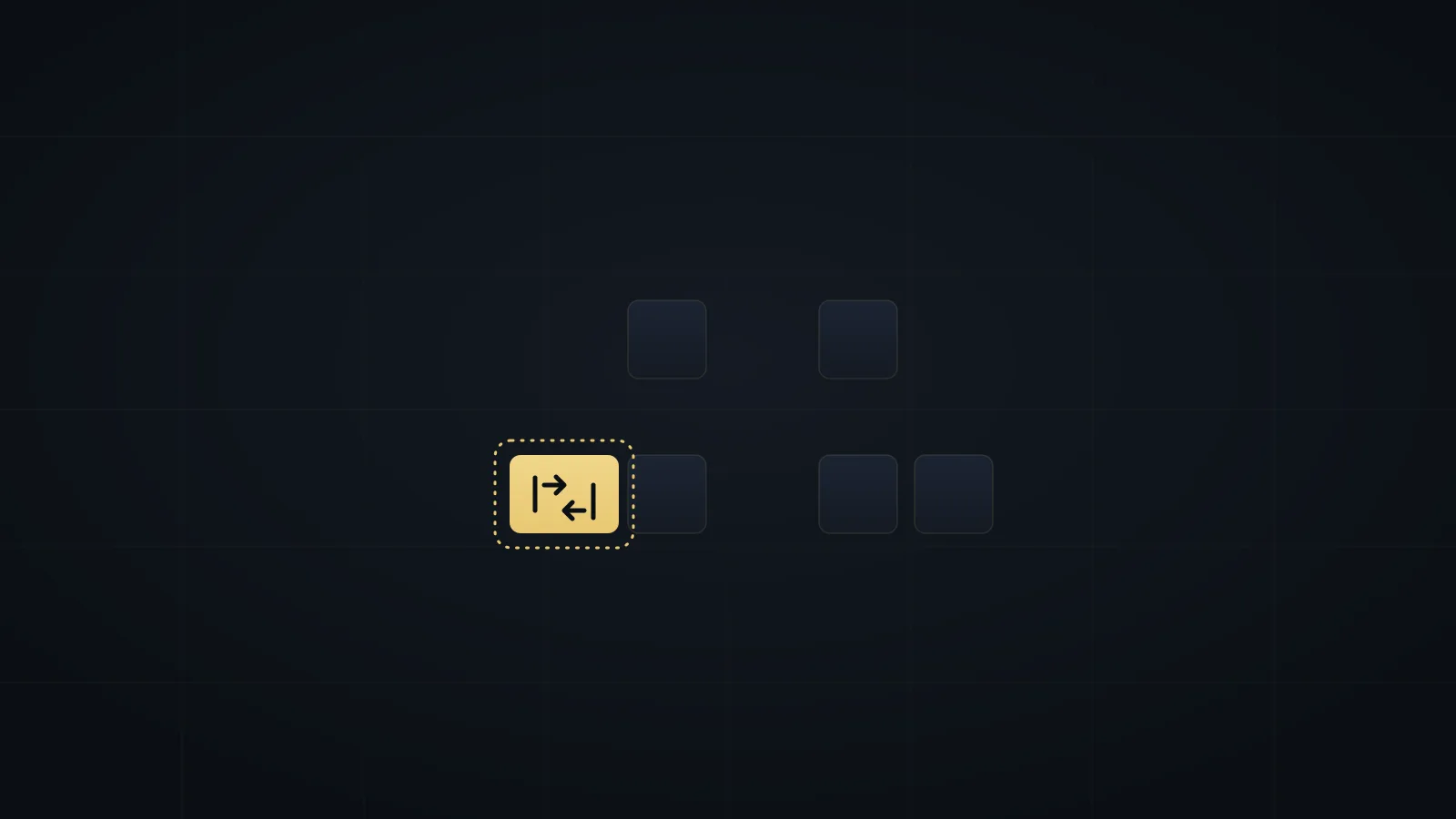 Tecla de tabulador resaltada en un teclado, con un contorno luminoso alrededor del elemento enfocado.